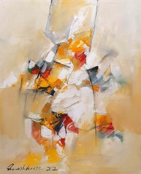 Mashkoor Raza, 24 x 30 Inch, Oil on Canvas, Abstract Painting, AC-MR-539